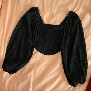 urban outfitters puff sleeve corset top